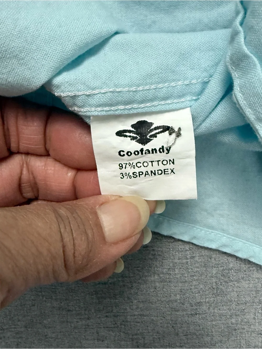 COOFANDY Cotton Henley Shirt Men’s XXL Light Blue Casual Coastal